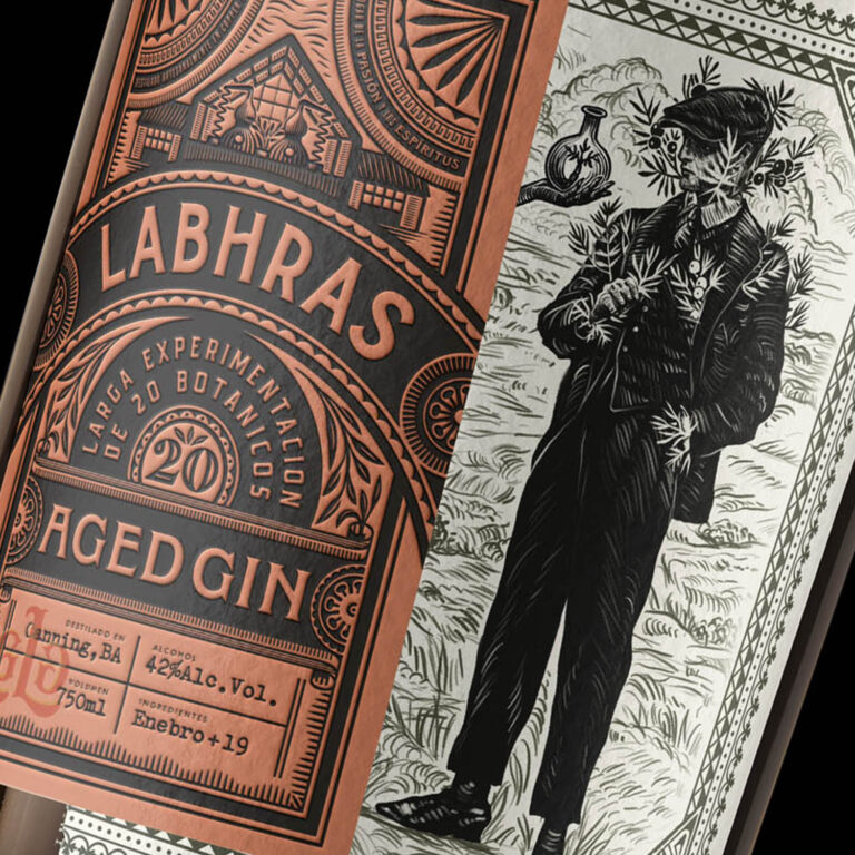 Labhras Gin naming and branding by Oveja & Remi